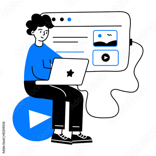 A doodle mini illustration of content creation 