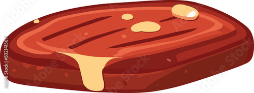 Grilled Steak Vector illustration On White Background.