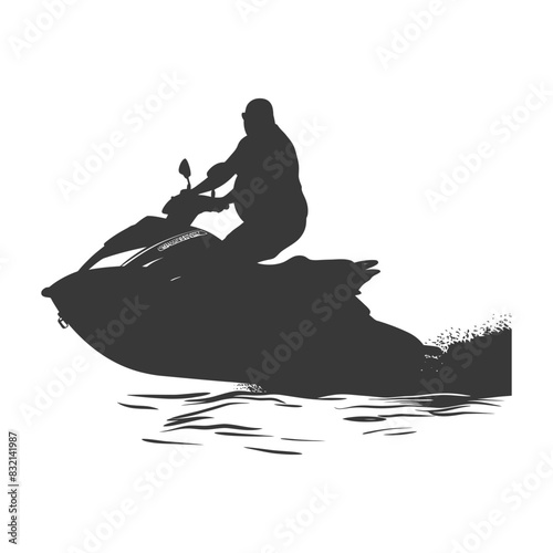 Jet Ski Rider Silhouette: Water Sport Adventure Icon