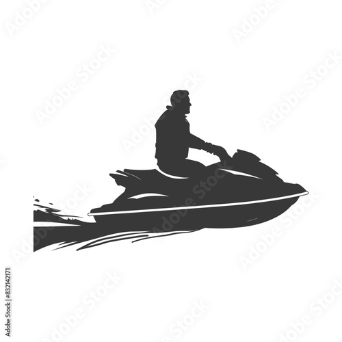 Jet Ski Silhouette: Water Sport Adventure, Speed and Freedom on the Water.