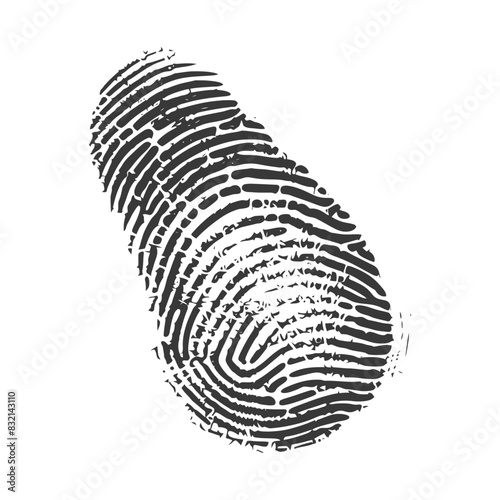Detailed Fingerprint Impression: Black Ink on White.