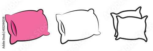Pillow icon vector for web and mobile app. Pillow sign and symbol. Comfortable fluffy pillow. pillow icon. pillow icon thin line outline linear pillow symbol for logo, web, app, UI. 7891