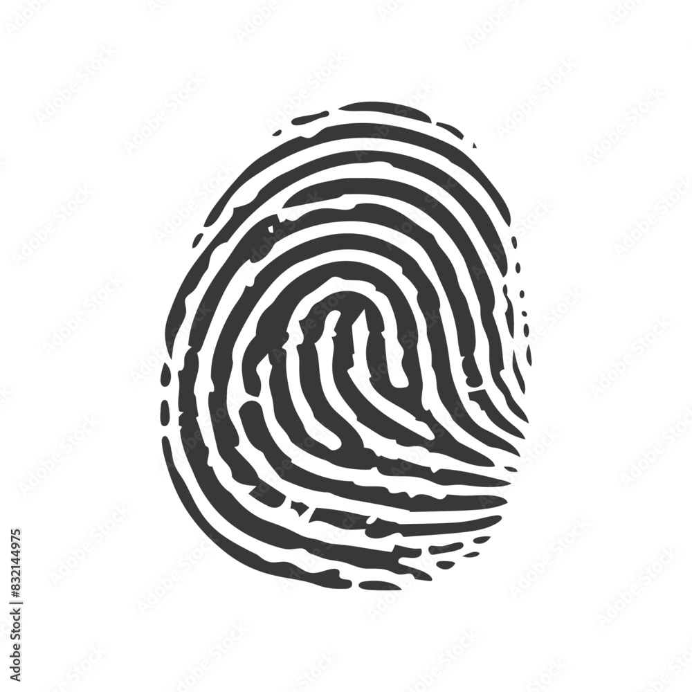 Fototapeta premium silhouette finger print square shape black color only