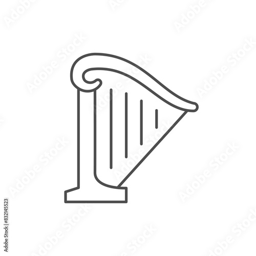 Classical harp line outline icon