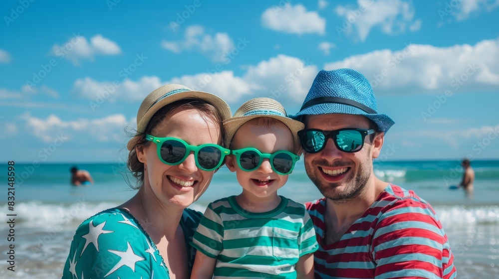 The family on the beach