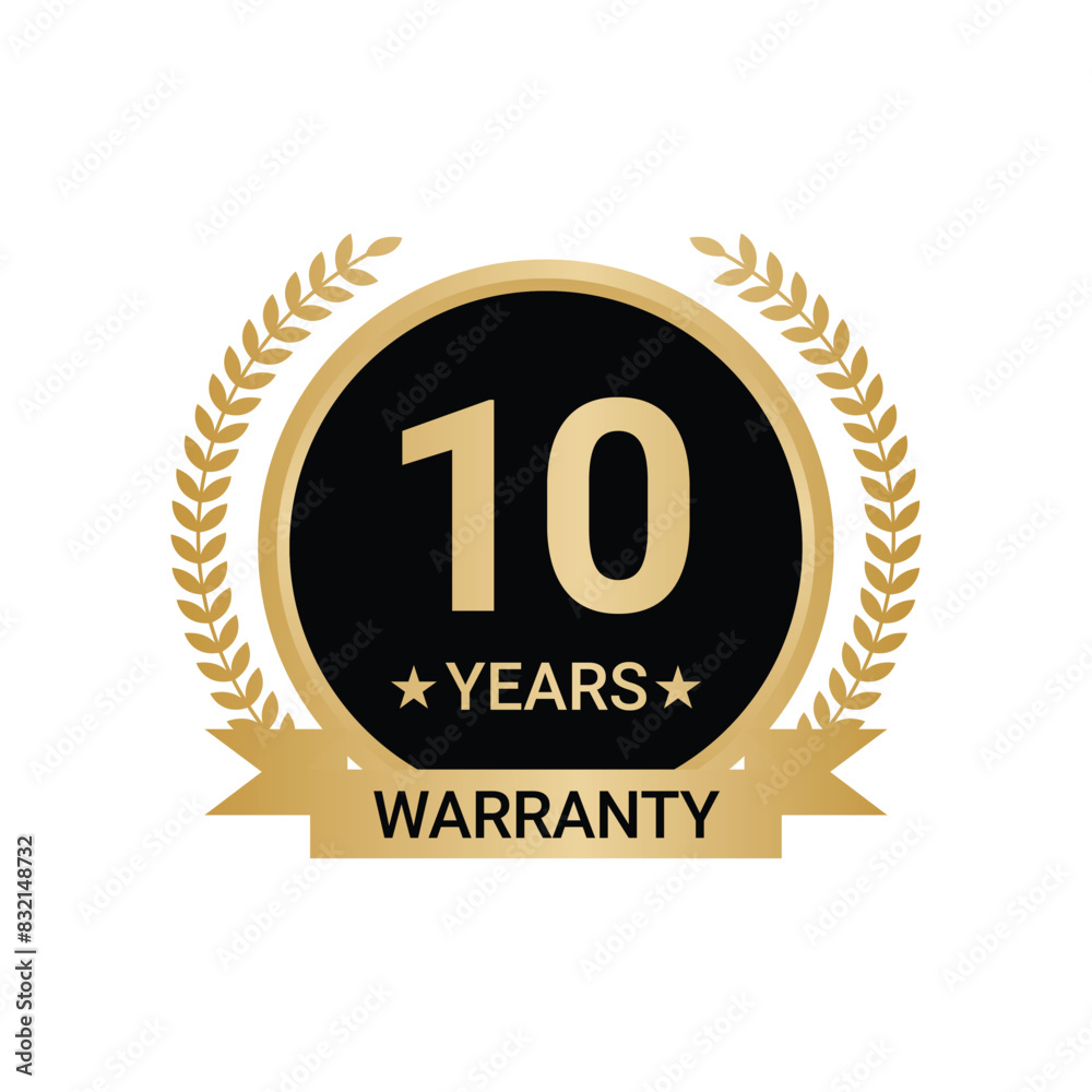 Fototapeta premium 10 Years Warranty vector, 10 Years Warranty Logo