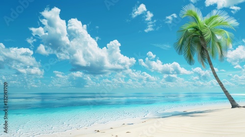 The tropical beach with palm © MP Studio