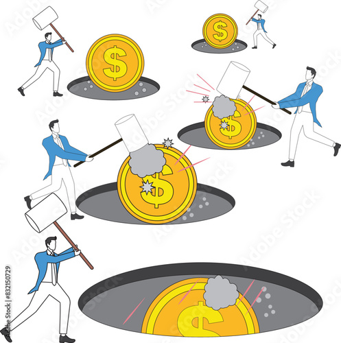 Hamster game Businessman, Businessman playing hamster game stock illustration