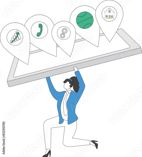 Businesswoman Information overload, Addict, Addiction, Brainstorming, Brand Name Smart Phone