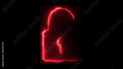 Lock icon animation neon sine photo
