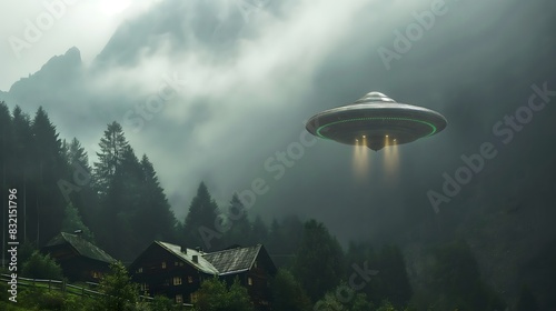 2. Visualize a UFO sighting captured on camera  igniting curiosity and speculation about extraterrestrial visitors.