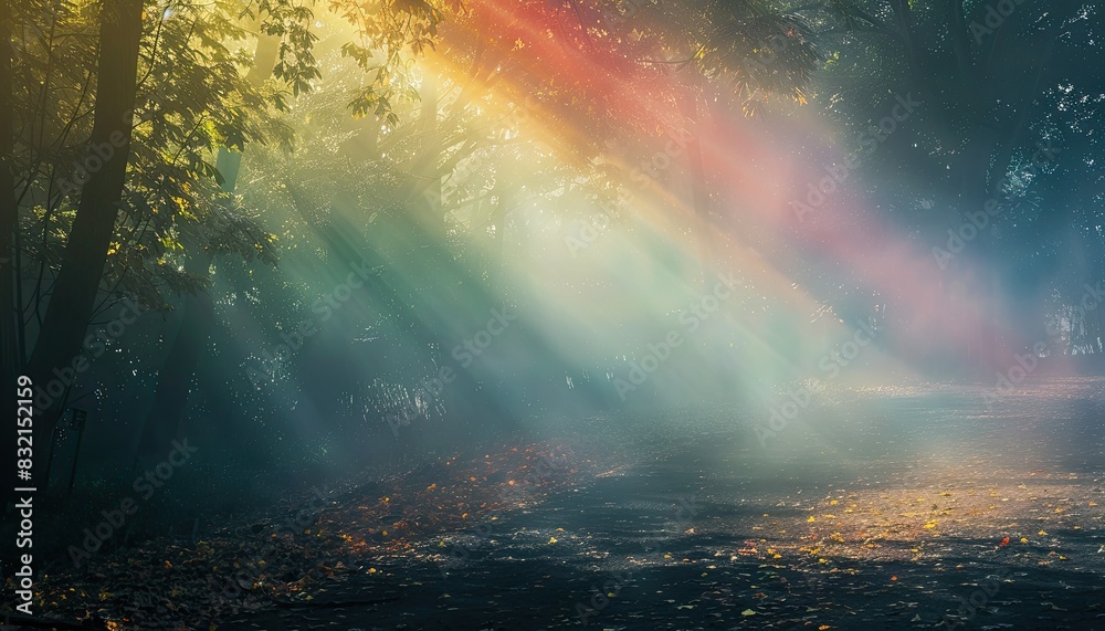 Rainbow spectrum in misty air