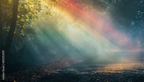 Rainbow spectrum in misty air photo