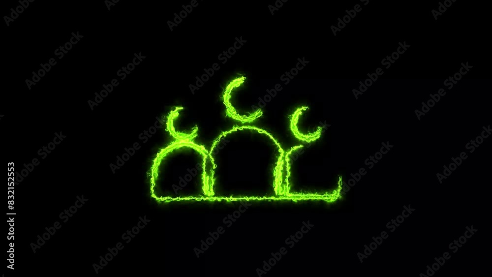 Neon shine man,people icon animation of black background . Neon shine man,people icon animation of black background .