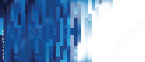 blue line abstract business background, digital technology connection networking banner with copy space, rectangle brick construction building technical texture pattern border or frame