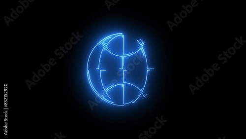 Wallpaper Mural New globe icon animation neon sine on black background. Torontodigital.ca