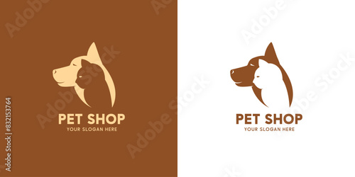 cartoon cat logo , pet shop , logo design vector.