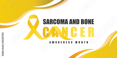 Sarcoma and Bone Cancer Awareness Month background, banner, poster and card design template celebrated in july.