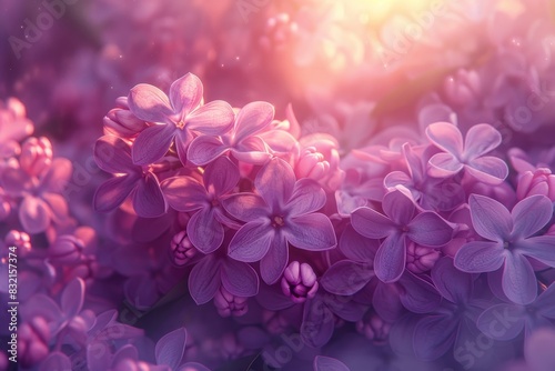 Summer lilac and purple flowers background. abstract soft floral background