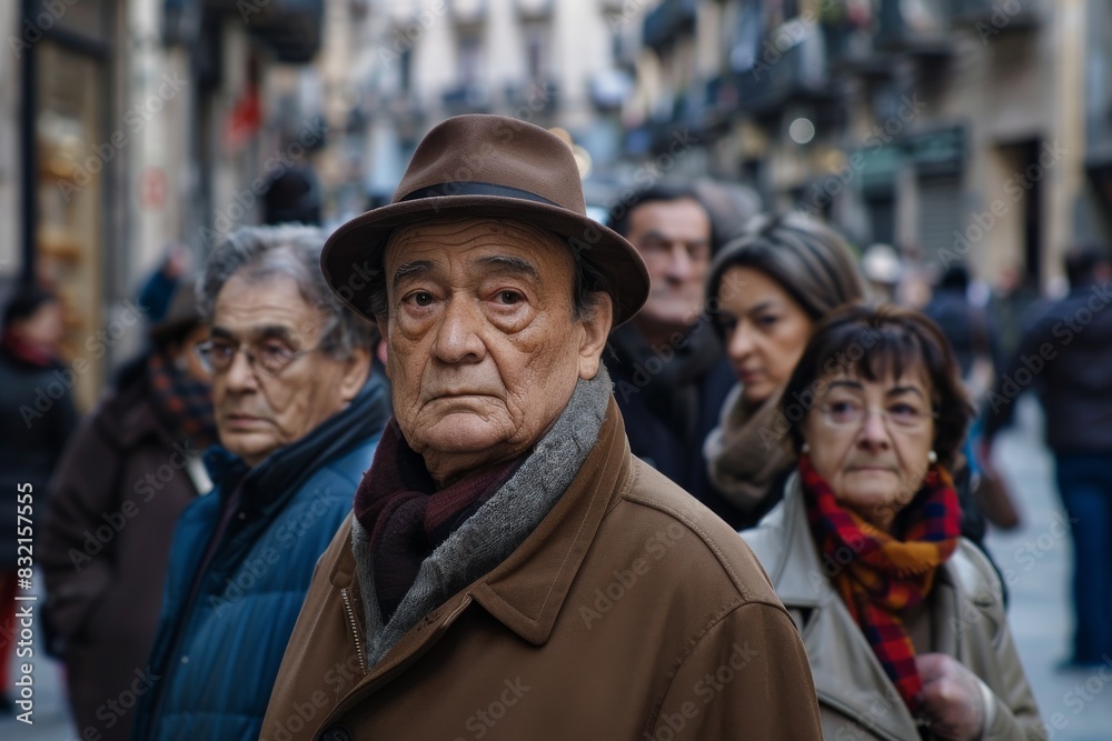 Unidentified old man with a hat in Paris, France.