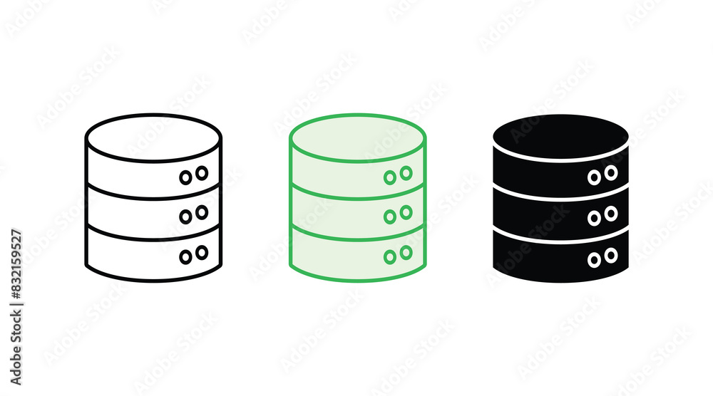 Database icon set. database vector icon. Data Storage, Information System, Database Management Database icon set. database vector icon. Data Storage, Information System, Database Management