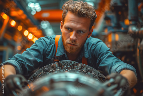 Concentrated Aircraft Mechanic During Maintenance
