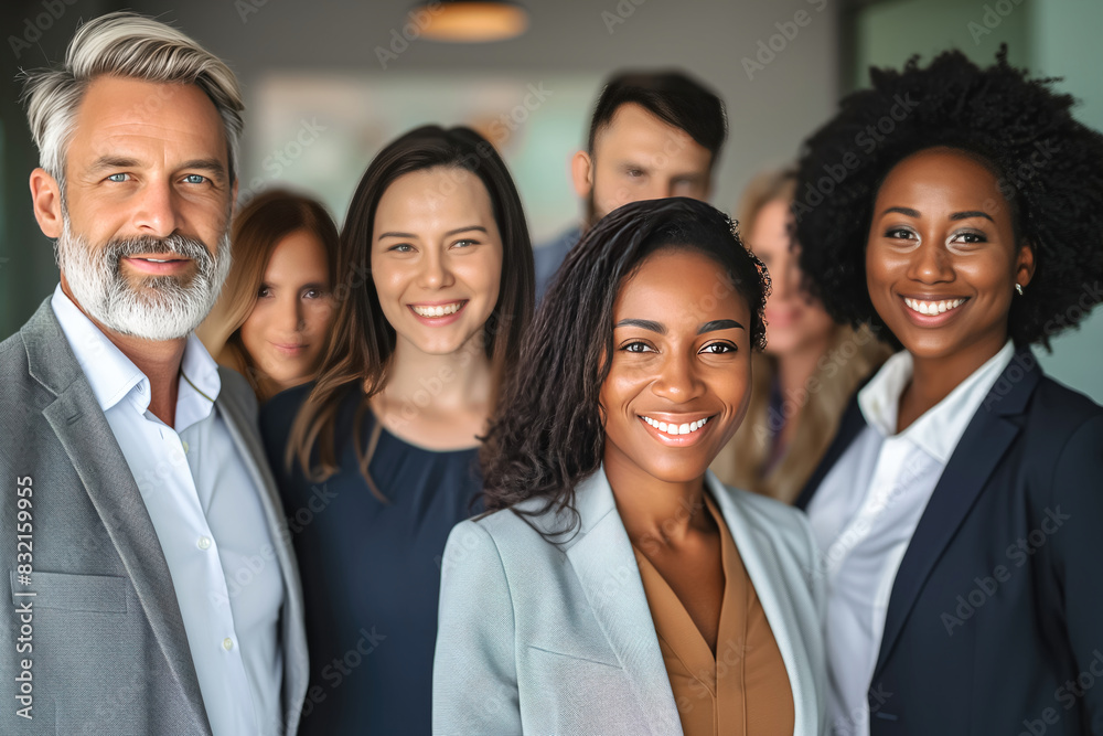 Group portrait of smiling business people Group portrait of smiling business people
