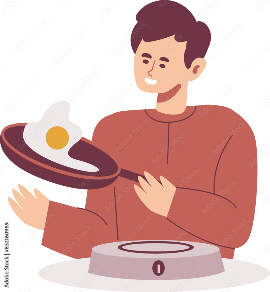 cooking flat style character illustration cooking flat style character illustration