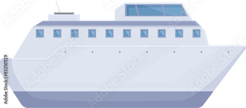 Vector illustration of a modern passenger ferry sailing on the nautical sea  isolated on a white background