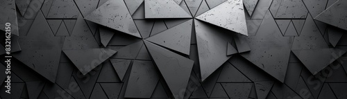 Abstract background of overlapping gray triangles.