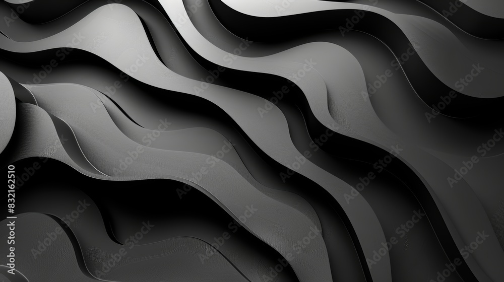 Abstract black and grey wavy lines create a flowing, dynamic pattern. Modern, minimalist background. Abstract black and grey wavy lines create a flowing, dynamic pattern. Modern, minimalist background.