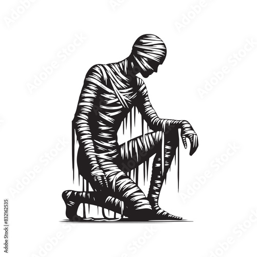 Detailed and versatile mummy silhouette ideal for various themes - mummy illustration
