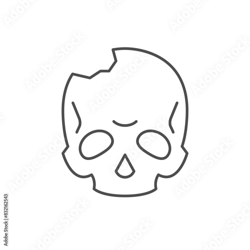Ancient skull line outline icon