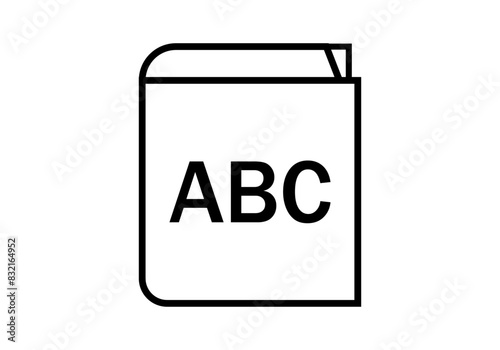 Icono negro de diccionario con portada abc photo