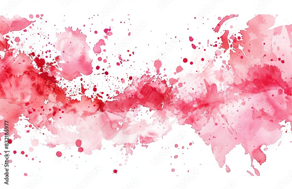 Watercolor blush pink and red ink on white background Watercolor blush pink and red ink on white background
