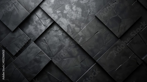 Abstract geometric pattern of dark gray squares  creating a modern and minimalist background.