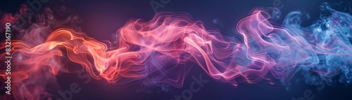 Abstract purple and orange smoke on a dark background. photo