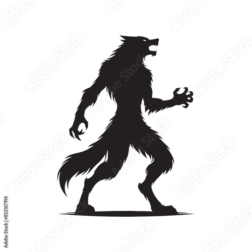 Werewolf silhouette illustration for enhancing your creative projects - minimalist werewolf vector
