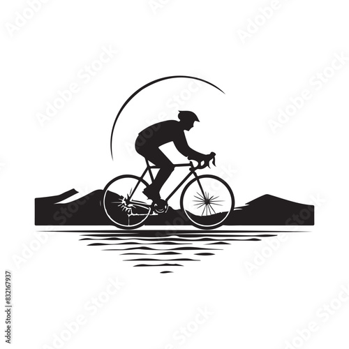 Cycling club silhouette logo design art Stock Vector Images 