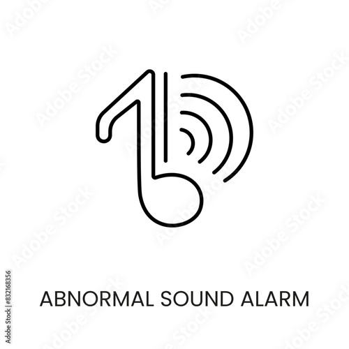 Abnormal sound alarm line vector icon for packaging on cctv camera with editable stroke