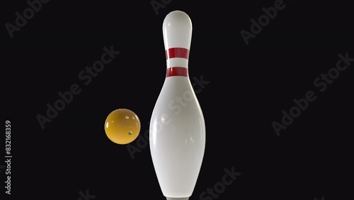 bowling pins and ball