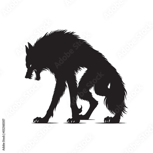 Captivating werewolf silhouette to enhance your design portfolio - werewolf illustration
