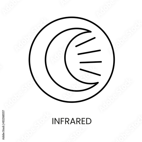 Infrared icon line vector for packaging on cctv camera with editable stroke