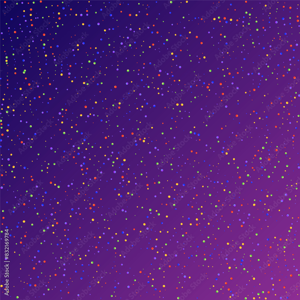 Carnival Confetti. Sylvester Design. Colorful Anniversary Banner on Purple Backdrop. Rainbow Birthday Poster. Isolated Masquerade Border with Falling Round Dots. Carnaval Party Background. Carnival Confetti. Sylvester Design. Colorful Anniversary Banner on Purple Backdrop. Rainbow Birthday Poster. Isolated Masquerade Border with Falling Round Dots. Carnaval Party Background.