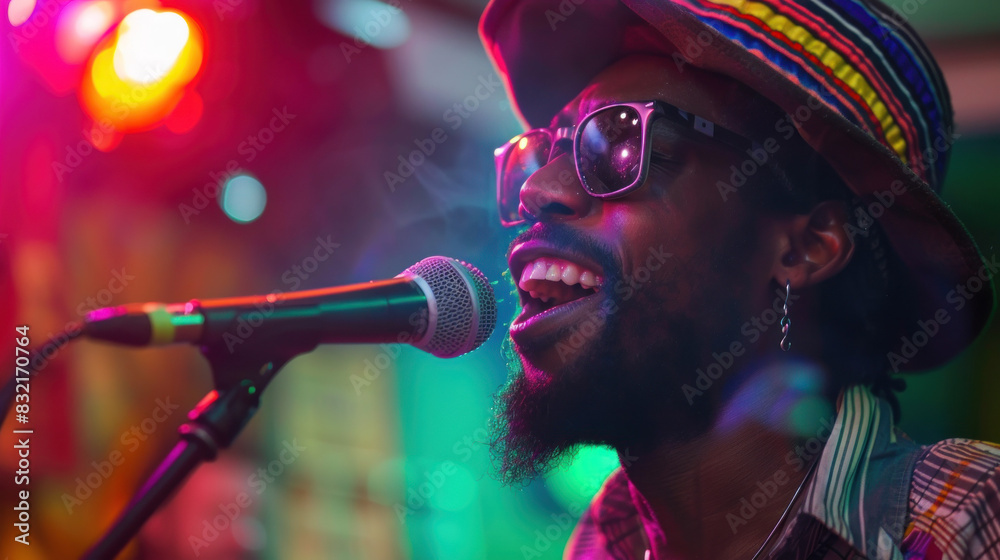 Passionate Reggae Vocalist Performance Shot, Celebrate the diversity of Music : La Fête de la Musique.