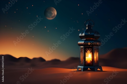 As the desert horizon ignites with the colors of dusk, a lamp becomes a focal point of enchantment, its glow adding a touch of magic to the unfolding spectacle