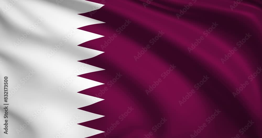 flag of Qatar. Qatar flag background. 4k 60FPS