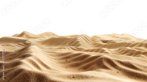 Desert sand pile, dune isolated on white background  photo