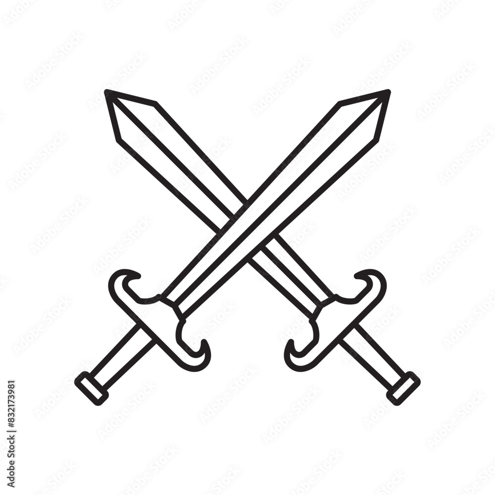 Sword icon vector design concept isolated on white background Sword icon vector design concept isolated on white background
