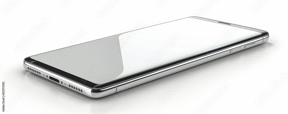 Sleek smartphone with edgetoedge display, isolated white background, high detail, cuttingedge technology Sleek smartphone with edgetoedge display, isolated white background, high detail, cuttingedge technology